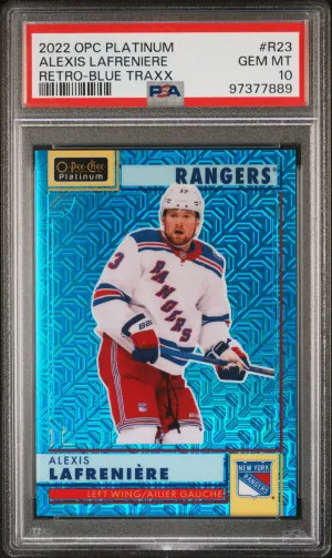 2022 O-Pee-Chee Platinum Retro Alexis Lafreniere Retro-Blue Traxx front