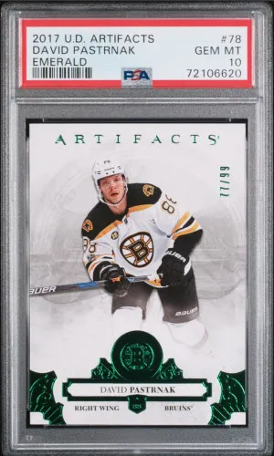 David Pastrnak Emerald /99 PSA 10 POP 1 front