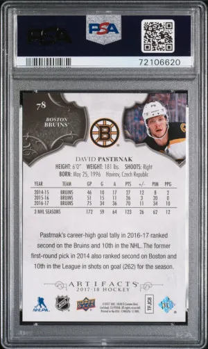 David Pastrnak Emerald /99 PSA 10 POP 1 back
