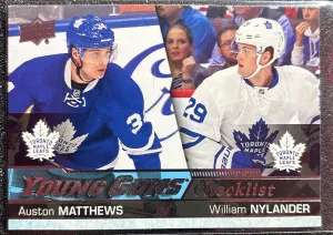 Auston Matthews/William Nylander Young Guns Checklist front