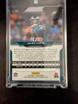 2020 Jalen Hurts Negative prizm rookie back
