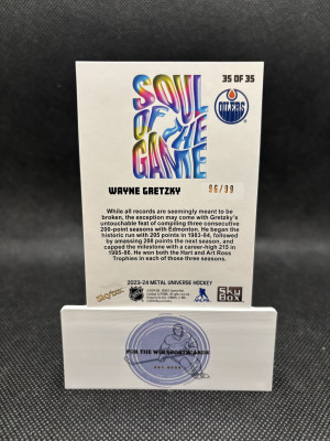 Wayne Gretzky Metal Universe Soul of the Game /99 back
