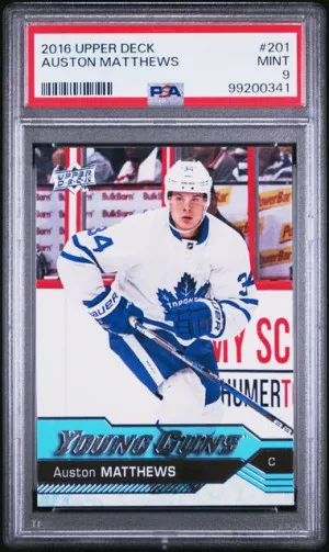 Auston Matthews Young Guns PSA 9 front