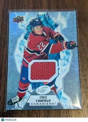 2021-22 Upper Deck Ice Jersey Relics Rookie COLE CAUFIELD Canadiens 122 Jersey front
