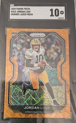 Jordan Love 2020 Orange Lazer Prizm front