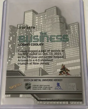 2023-24 Metal Universe The Business - Logan Cooley back