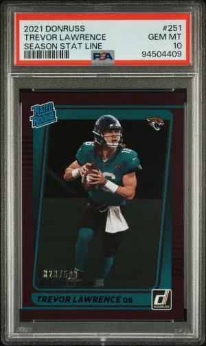 2021 Panini Donruss Trevor Lawrence Season Stat Line front