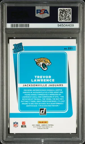 2021 Panini Donruss Trevor Lawrence Season Stat Line back