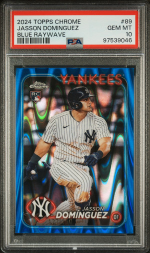 2024 Topps Chrome Jasson Dominguez Blue Raywave /150 front
