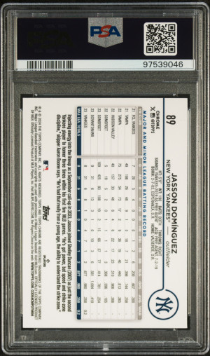 2024 Topps Chrome Jasson Dominguez Blue Raywave /150 back