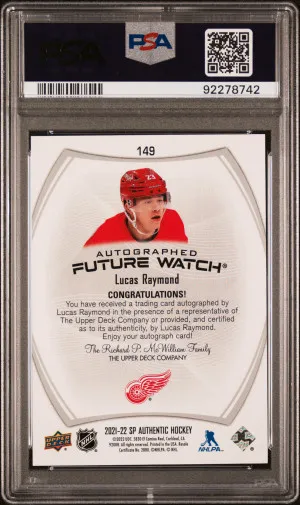 2021 Sp Authentic Lucas Raymond Autograph back
