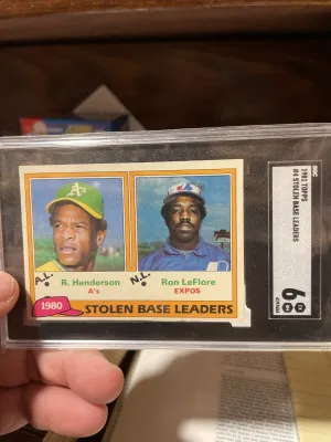 Ricky Henderson 1980 stolen base leader front