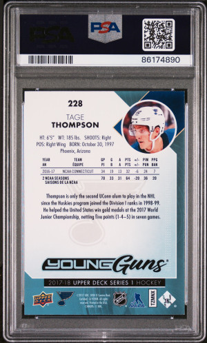 2017 Upper Deck Tage Thompson back