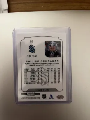22-23 OPC Platinum Philip Grubauer Liquid Metal /349 back