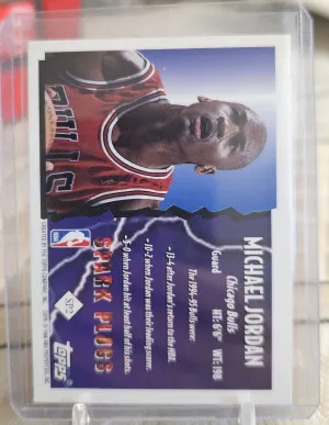 Michael Jordan 1996 Topps Spark Plug back