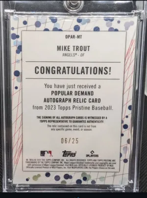 2023 Mike Trout Patch Auto /25 back