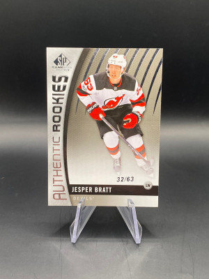 Jesper Bratt SP Game Used Authentic Rookies /63 True Rookie front