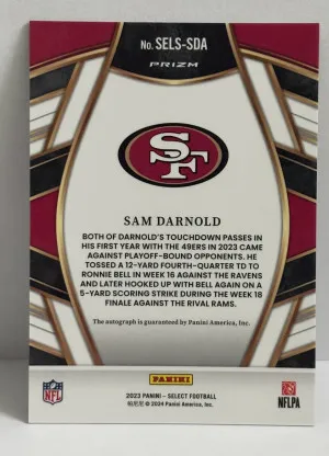 2023 Panini Select Sam Darnold Auto back