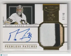 Panini Dominion Peerless Patches Marc-Andre Fleury #80 Auto 3/40 Patch front