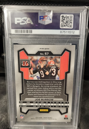 Joe Burrow 2023 Prizm Disco back