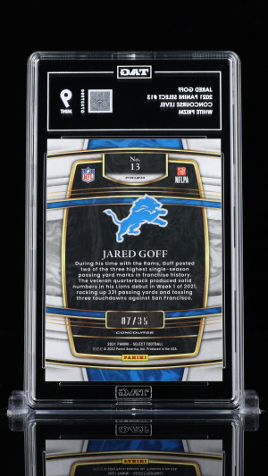 Jared Goff 2021 Panini Select Concourse Level #13 White Prizm/35 back