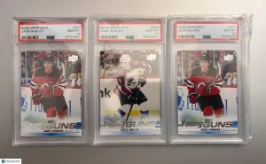 2019 Upper Deck Cale Makar Jack Hughes #493 PSA 10 front