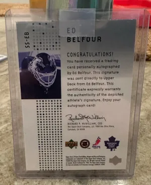 Ed Belfour SP Game Used Auto back