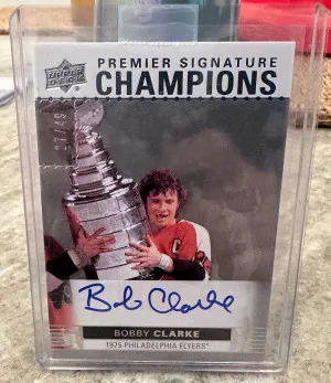 Bobby Clarke Premier Signature Champions Cup Auto /49 front