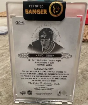 2018 Mario Lemieux Goodwin Champions Purple Auto back