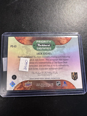 2024 priority parkhurst signings jack eichel /15 back