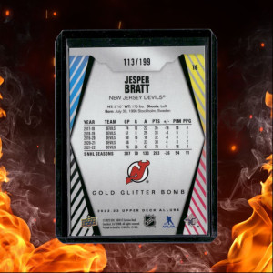 2022-23 Upper Deck Allure Jesper Bratt Gold Glitter Bomb 113/199 #16 back