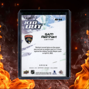 2022-23 Upper Deck Allure Sam Reinhart Iced Out Green 73/99 #IO-14 back