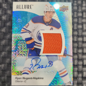 2023-24 Upper Deck Allure Blue Line AUTO Jersey Ryan Nugent-Hopkins 01/25 front
