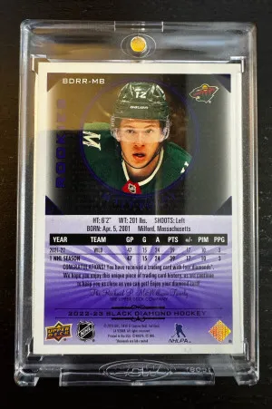 Matt Boldy - 2022/23 Black Diamond Quad Relics #21/25 back