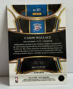 2024 Cason Wallace Panini Select Mezzanine GOLD 1/10 back