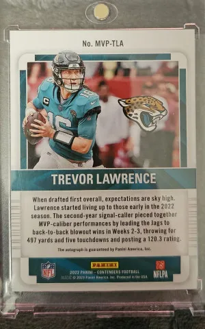 Trevor Lawrence 2022 Contenders MVP Auto /10 back