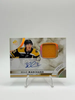 2023-24 SP Authentic Limited Patch Autographs Brad Marchand PATCH AUTO /25 front