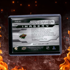 2022-23 Upper Deck Premier Matt Boldy Dynamic Imagery Jersey Rookie 185/300 back