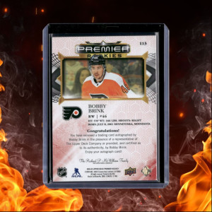 2022-23 Upper Deck Premier Bobby Brink Rookie Auto #AF-BB back