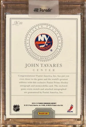 2012-13 Panini Dominion John Tavares 51/60 back