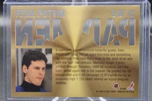 1995-96 Fleer Ultra Premier Padmen Gold Medallion #9 Felix Potvin back