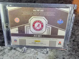 2020 Panini Legacy - Futures Patch Autographs Ruby #FP-JH2 Jalen Hurts /50 🔥 back