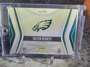 2020 Jalen Hurts Panini Certified Freshman Fabric Mirror Signatures Blue /99 back