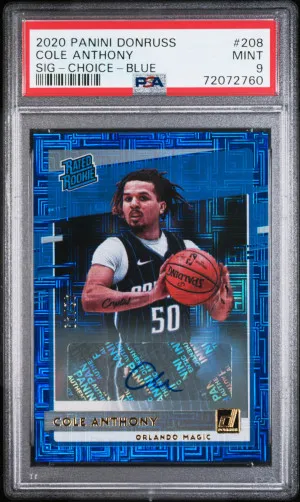 2020 Panini Donruss Cole Anthony Sig-Choice-Blue front
