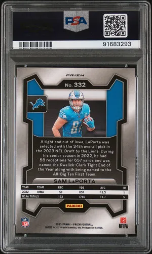 2023 Panini Prizm Sam Laporta Lazer Prizm back