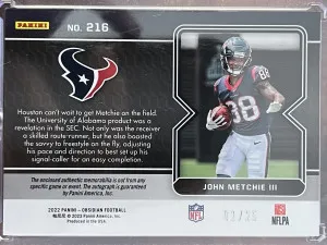 2022 obsidian John Metchie lll RPA /25 back
