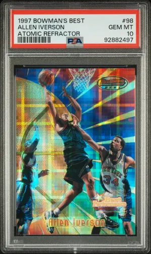 1997 Bowman's Best Allen Iverson Atomic Refractor front