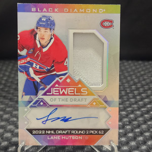 2024-25 Upper Deck Black Diamond Lane Hutson Jewels Of The Draft RPA AUTO /99 front