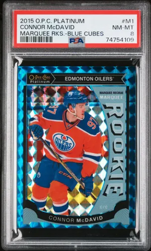 2015 O-Pee-Chee Platinum Marquee Rookies Connor Mcdavid Marquee Rks-Blue Cubes front