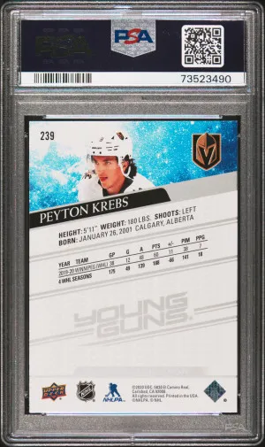 2020 Upper Deck Peyton Krebs #239 Rookie PSA 10 back